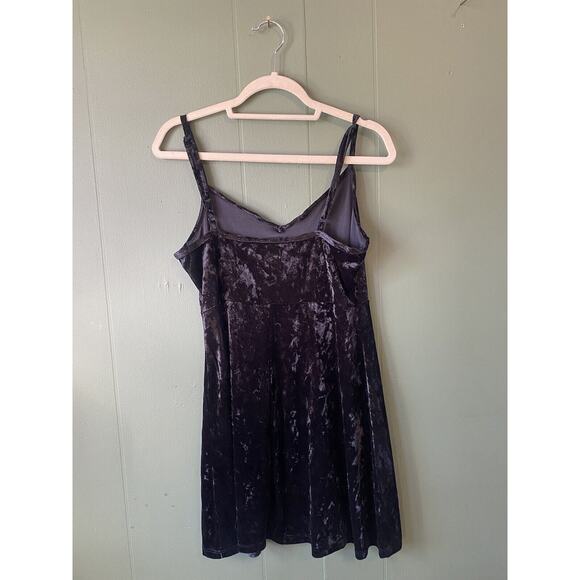 BONGO Dress Womens Large Mini Black Velvet Witchy Dark Romantic Y2K Pullover - Picture 3 of 11